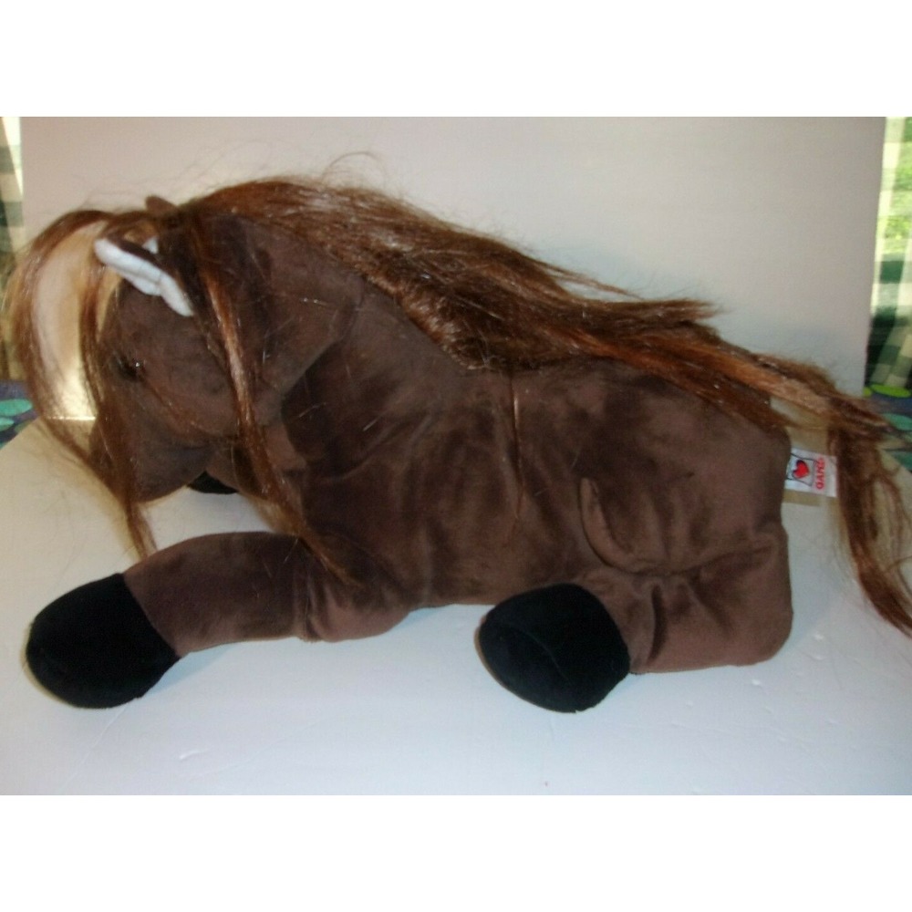 Ganz Brown White Horse Duchess H10777 Lying Down Plush 15"